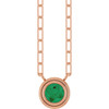 14K Rose Lab-Grown Emerald 18" Necklace