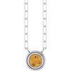 14K White Natural Citrine 18" Necklace