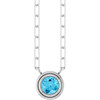 14 Karat White Gold Natural Aquamarine 18" Necklace