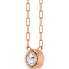 14K Rose Natural White Sapphire 18" Necklace