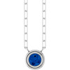 Sterling Silver Lab-Grown Blue Sapphire 18" Necklace