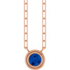 14K Rose Lab-Grown Blue Sapphire 18" Necklace