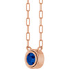 14K Rose Lab-Grown Blue Sapphire 18" Necklace