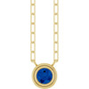14K Yellow Lab-Grown Blue Sapphire 18" Necklace