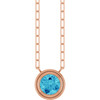 14K Rose Natural Blue Zircon 18" Necklace