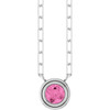 14K White Natural Pink Sapphire 18" Necklace