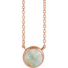 14 Karat Rose Gold Natural White Opal 18" Necklace