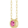 14 Karat Yellow Gold Natural Pink Sapphire 18" Necklace
