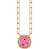 14K Rose Natural Pink Sapphire 18" Necklace