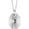Sterling Silver .06 CT Natural Diamond Medallion 16-18" Necklace