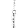 14K White .06 CT Natural Diamond Medallion 16-18" Necklace