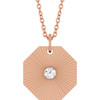 14 Karat Rose Gold Natural Diamond Medallion Necklace 0.06 CT, 16-18 Inch - $844