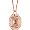 14 Karat Rose Gold Natural Diamond Medallion Necklace 0.06 CT, 16-18 Inch - $844