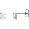 Platinum 6x4 mm Oval Lab-Grown White Opal Earrings