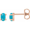 14K Rose 7x5 mm Oval Natural Turquoise Earrings