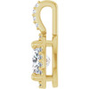 14K Yellow Lab-Grown Moissanite & .07 CTW Natural Diamond Halo-Style Pendant