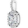 Platinum Lab-Grown Moissanite & .07 CTW Natural Diamond Halo-Style Pendant