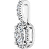 14K White Lab-Grown Moissanite & .04 CTW Natural Diamond Halo-Style Pendant