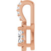 14 Karat Rose Gold Lab-Grown Moissanite & .04 CTW Natural Diamond Halo-Style Pendant