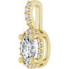 14K Yellow Lab-Grown Moissanite & .05 CTW Natural Diamond Halo-Style Pendant