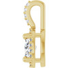 14K Yellow Lab-Grown Moissanite & .05 CTW Natural Diamond Halo-Style Pendant