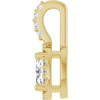 14K Yellow Lab-Grown Moissanite & .04 CTW Natural Diamond Halo-Style Pendant