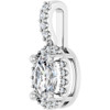 Sterling Silver Lab-Grown Moissanite & .05 CTW Natural Diamond Halo-Style Pendant
