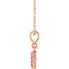 14K Rose Lab-Grown Pink Sapphire 16-18" Necklace