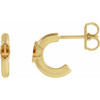14K Rose Natural Citrine Hoop Earrings