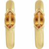 14K Rose Natural Citrine Hoop Earrings