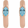 14K Rose Natural Sky Blue Topaz Hoop Earrings
