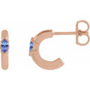 14K Rose Natural Tanzanite Hoop Earrings