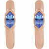 14K Rose Natural Tanzanite Hoop Earrings