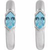 Platinum Natural Sky Blue Topaz Hoop Earrings