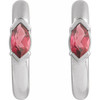 Platinum Natural Rhodolite Garnet Hoop Earrings