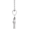 14 Karat White Gold Natural Diamond Engravable Floral Necklace 0.025 CTW, 18 Inch - $890