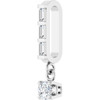 14K White 1/8 CTW Natural Diamond Pendant