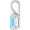 Sterling Silver Lab-Grown Aqua Sapphire Pendant