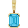 14K Yellow Lab-Grown Aqua Sapphire Pendant