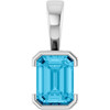 Platinum Lab-Grown Aqua Sapphire Pendant