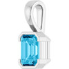 Platinum Lab-Grown Aqua Sapphire Pendant