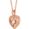 14K Rose 1/10 CT Natural Diamond Heart Pendant