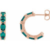 14 Karat Rose Gold Lab-Grown Alexandrite Hoop Earrings