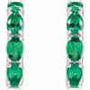 Platinum Lab-Grown Emerald Hoop Earrings