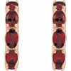14K Rose Natural Mozambique Garnet Hoop Earrings