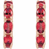 14K Rose Natural Ruby Hoop Earrings