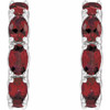 Sterling Silver Natural Mozambique Garnet Hoop Earrings