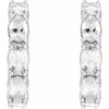 Platinum Natural White Sapphire Hoop Earrings