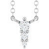 14K White .05 CTW Natural Diamond Graduated 18" Necklace