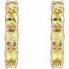 14K Rose Natural Peridot Hoop Earrings
